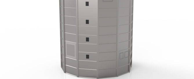 Cylindrical wood chip / pellet silos